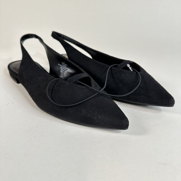 Express Slingback Pointed Toe Ballet Flats Women’s SZ 8.5 Black Comfort Classic - Picture 1 of 13